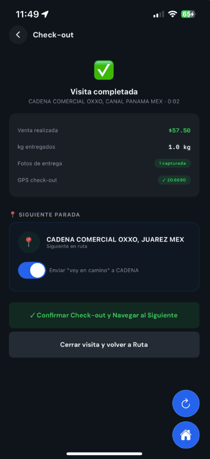 Kold Field: resumen de visita completada y siguiente parada.